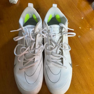 White Men's Size M 12.0 (W 13.0) Adult Nike Mid Top Alpha Huarache 8 Elite (New)