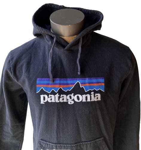 Patagonia Men's Black P-6 Logo Uprisal Hoody Hoodie Sweatshirt ~ Size Medium M