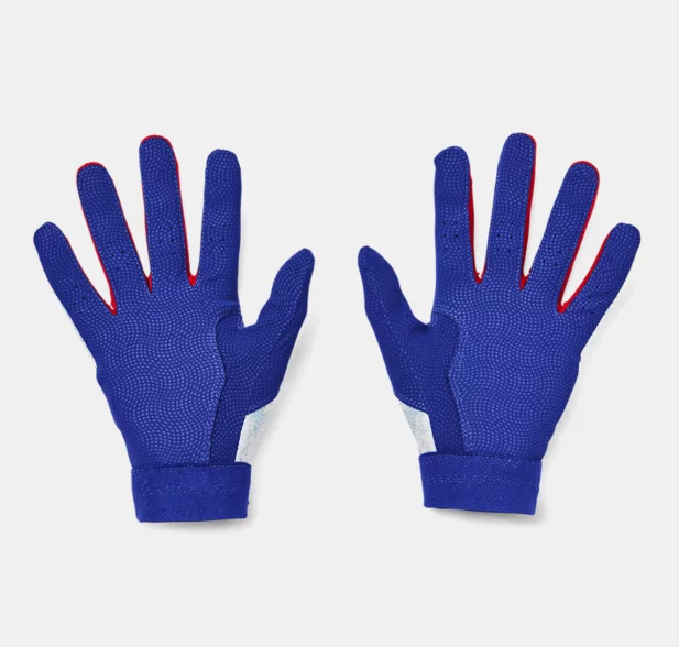 NEW 2025 Under Armour Boys' UA Clean Up Batting Gloves 1378763-400 Texas per pair
