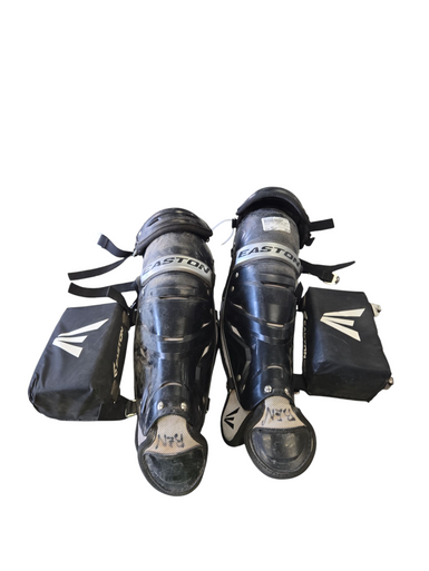 Used Easton YTH GAMETIME SG Catchers Leg Guards Black Youth 11617-S000321547