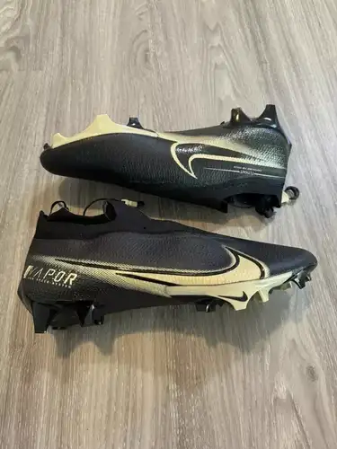 Size 12 Men Nike Vapor 360 Elite Flyknit Black/Tan Football Cleats CV6282-004