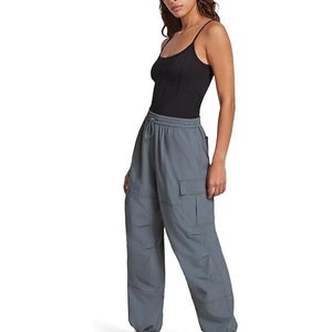 UGG Winny Cargo Pants Women's Medium Gray Drawstring Waist Tapered Leg PLW285