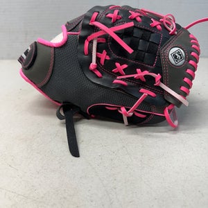 Used Franklin 22321 Rh Throw Fastpitch Gloves Graphite And Pink 12" 11835-s000189806