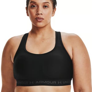 Under Armour Mid Sports Bra Womens 1X Black Stretch Crossback Lingerie PLW17