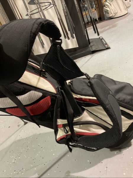 Used Titleist Carry Golf Bag 14-Divider 8-Pocket White Black Red