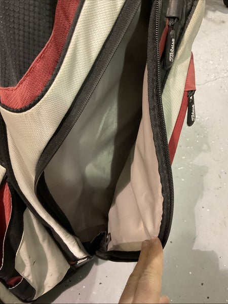 Used Titleist Carry Golf Bag 14-Divider 8-Pocket White Black Red
