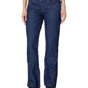 Tyndale FRC Amtex Jeans Women's 34 Blue Denim Cotton 5-Pockets Straight Leg