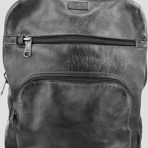 Bed|St Lafe Men's One Size Black Leather Adjustable Strap Travel Backpack PLW24
