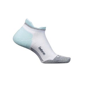 Feetures Elite Max Cushion Socks Unisex Medium White Stretch No Show Tab PLW112