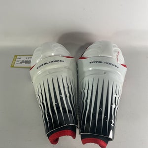 Used TOTAL HOCKEY SHIN Youth Shin Guards Red And White 10" 11834-S000030253