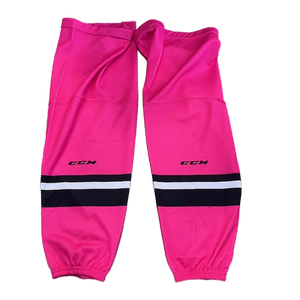 OHL - Used CCM Pro Stock Hockey Socks (Pink/White/Black)