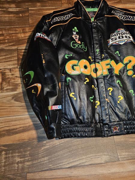 NEW Rare Vintage JH Design Disney Goofy Nascar Daytona 500 Leather