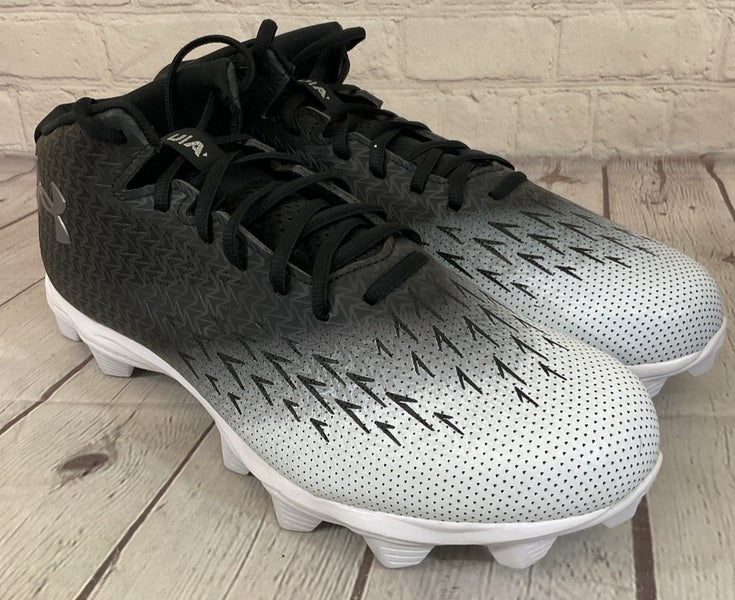 Under Armour Spotlight Fran RM 4.0 WD Football Cleats Black White US 12 Wide