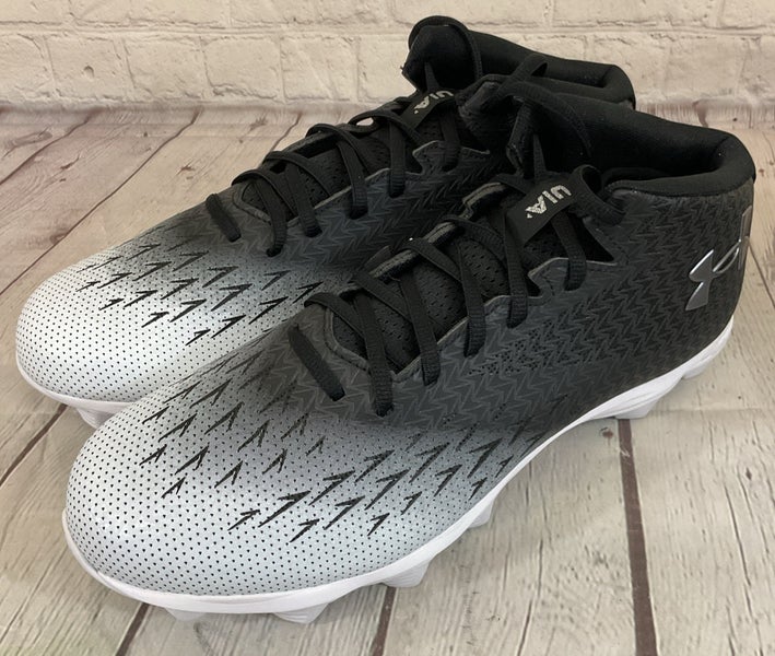 Under Armour Spotlight Fran RM 4.0 WD Football Cleats Black White US 12 Wide