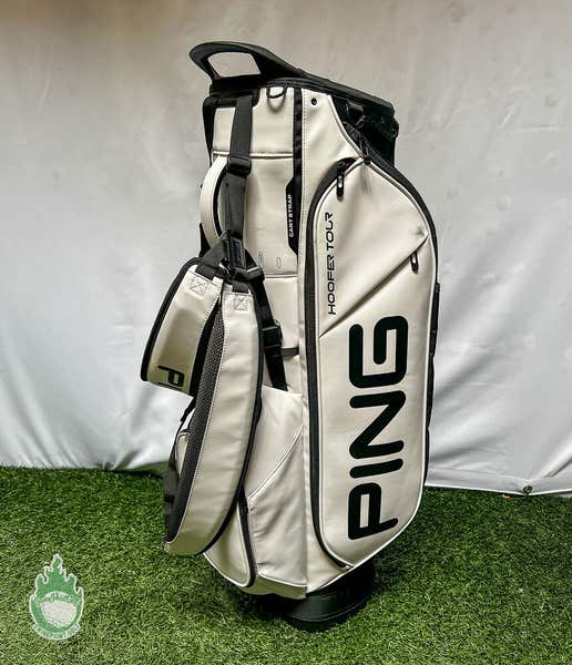 Used Ping Hoofer Tour Golf Cart/Carry White Stand Bag 5-Way Golf