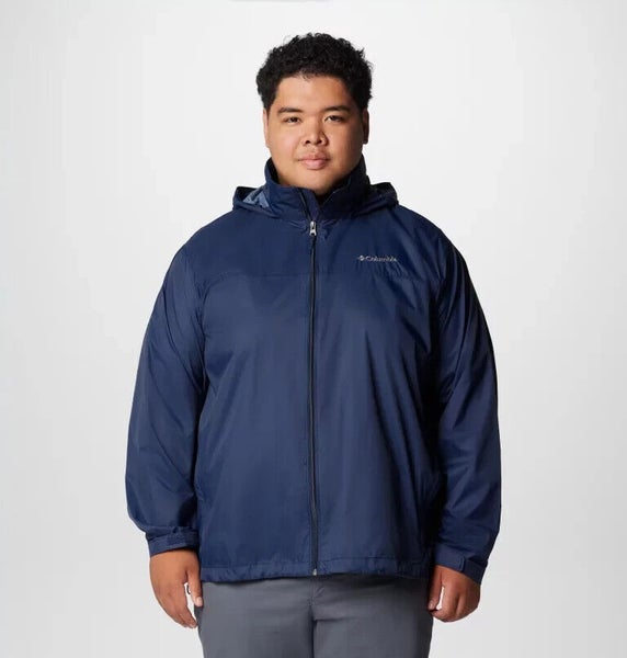 Columbia Glennaker Lake Rain Jacket Women Large Tall Blue Full Zip Hooded PLW248