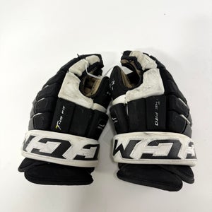 Used Black and White CCM 4 Roll Pro Gloves | 14" | U177