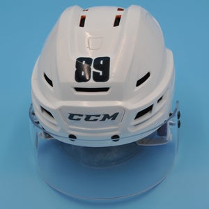 San Jose NHL Game-Used CCM White #89 Ozzy Weisblatt CCM HT710 Helmet Pro Stock