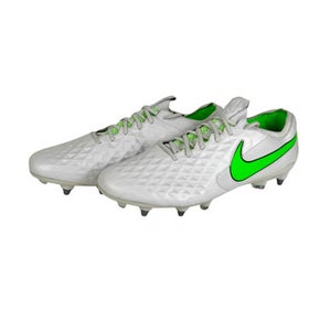 Used Nike TIEMPO SOFT GROUND Soccer Cleats White Men's 12.5 Like New 11506-S000271022