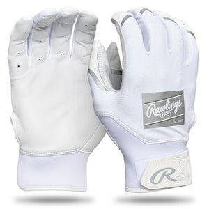 New Rawlings Clout Adult Batting Gloves White White Large 11506-rawcl25bgwwl