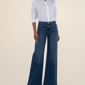 Kut From The Kloth Margo Jeans Women's 8 Blue Denim Mid-Rise Wide Leg PLW211
