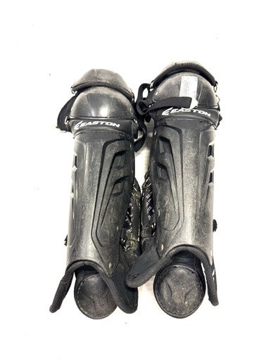 Used Easton YOUTH 12.75 Catchers Leg Guards Black Youth 11860-S000287412