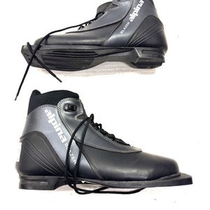 Used Alpina Mens 75MM XC Ski Boots Black M 08.5-09 / W 09-09.5 11860-C000286645
