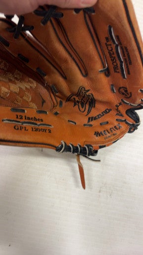 Used Mizuno POWER CLOSE BB/SB Glove RH Throw Brown 12" 11860-S000284635