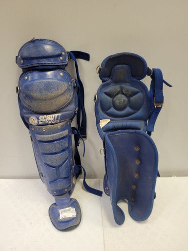 Used Schutt BLUE SHIN PADS Adult Catcher's Equipment 11860-S000252456