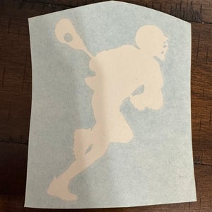 Lacrosse Vinyl Sticker White