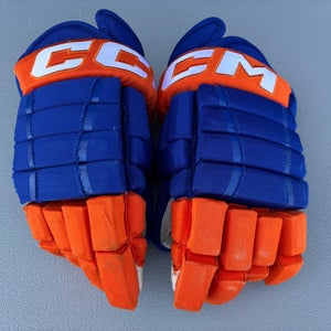 CCM HG97 Pro Stock Hockey Gloves 14” Royal Blue Oilers 32135