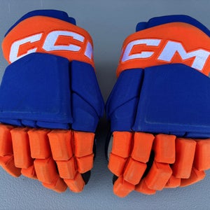 CCM HGTK Pro Stock Hockey Gloves 14” Royal Blue Oilers 32144