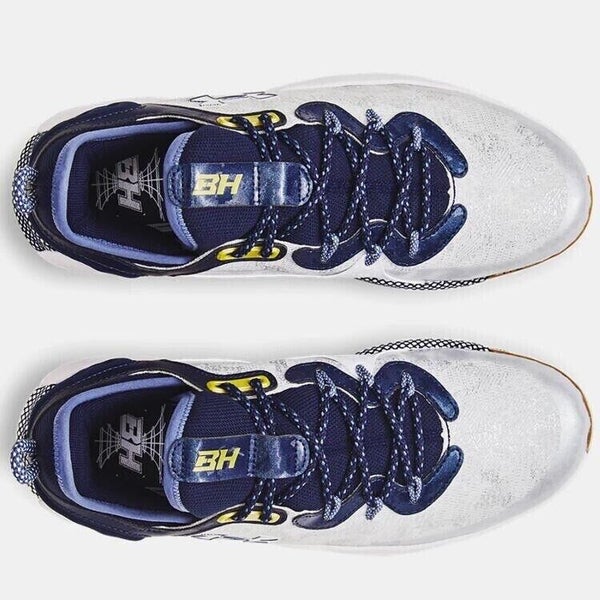 new men's 10.5 Under Armour Harper 8 Low ST Metal Cleats 3026588-103 white/navy