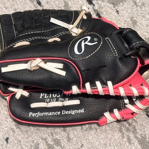 Rawlings Left Hand Throw Player series Baseball Glove 10.5" (Used) Ages 6-9 Black With Pink Detail