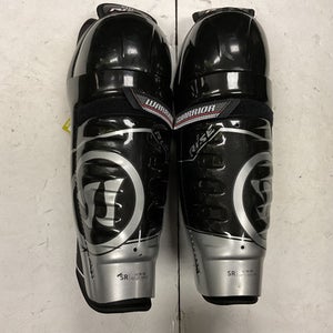 Used Warrior Rise Senior Shin Guards Black And Silver 14" 11855-s000181222