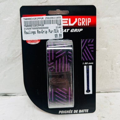 New Rawlings Revgrip Pur Blk 1.8mm Bat Grip 11855-tnrrrevgrippur