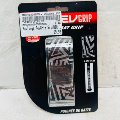 New Rawlings Revgrip Sil Blk 1.8mm Bat Grip 11855-tnrrrevgripslvb