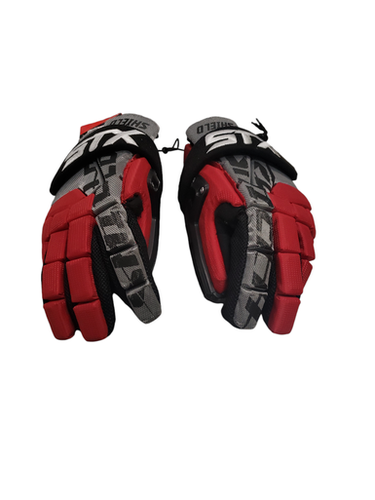 Used STX SHIELD GOALIE Lacrosse Gloves Mens Red 13" 11849-S000012427