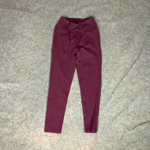 Betabrand Womens Pants Petite Small Maroon Dress Yoga Stretch Cozy Corp Office