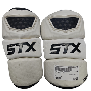 Used STX CELL IV Lacrosse Shoulder Pads White MD 11849-S000017530