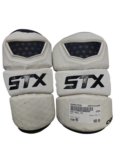 Used STX CELL IV Lacrosse Shoulder Pads White MD 11849-S000017530