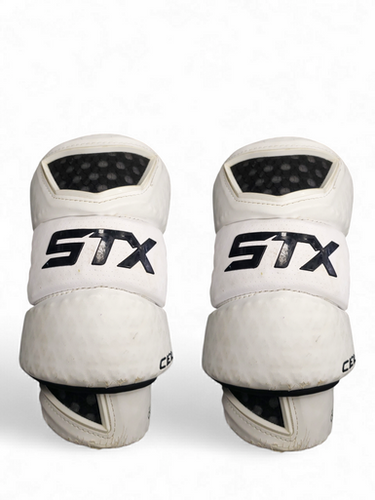 Used STX CELL III GEO FLEX Lacrosse Arm Pads/Guards White Senior 11849-S000015802