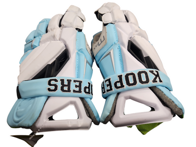 Used Maverik KOOPERS MAX GLOVES Lacrosse Gloves Mens Carolina Blue LG 11849-S000015850