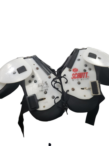 Used Schutt JR BLOCKER FB Shoulder Pads White SM 11849-S000022086