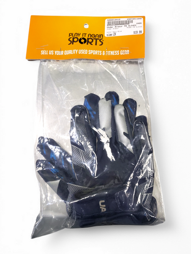 Used Under Armour FB GLOVES FB Gloves Navy Blue 2X 11849-S000018415