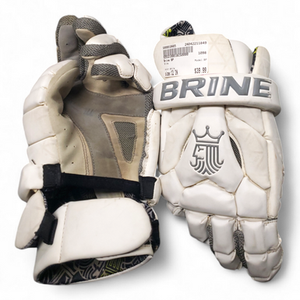 Used Brine BP Lacrosse Gloves Mens White 12" 11849-S000010485