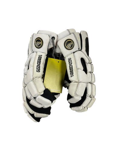 Used Maverik ROME Lacrosse Gloves Mens White 13" 11849-S000013691