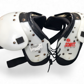 Used Schutt BLOCKER FB Shoulder Pads White SM 11849-S000011306