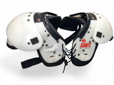 Used Schutt BLOCKER FB Shoulder Pads White SM 11849-S000011306