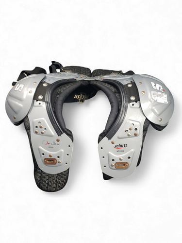 Used Schutt BLOCKER FB Shoulder Pads White MD 11849-S000011314